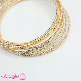 النگو زنانه ysx دورنگ سایز 60 (9 عدد النگو متصل) کد 7491