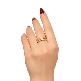 انگشتر نگین‌دار طلایی سایز 7-8