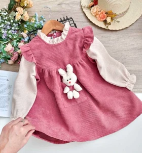 پیراهن خرگوشی مخمل دخترانه