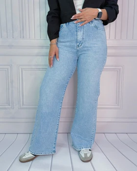 خرید شلوار نیم بگ آبی آسمانی زنانه Sky Blue Semi Baggy Jeans کد 913100