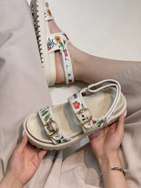 1213 صندل زنانه گوچی دو سگک پشت چسب GUCCI