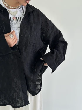 شومیز تک جیب کرکره ای