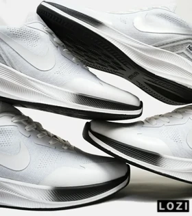 کفش کتانی بزرگ پا سفید مشکی Nike air zoom