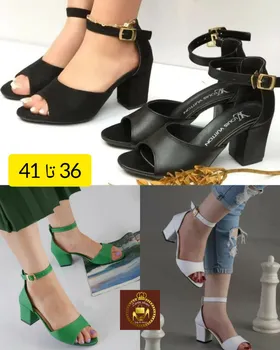 صندل پاشنه‌دار مجلسی زنانه کمربندی