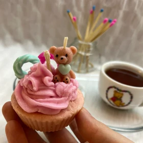 شمع کاپ کیک پفی