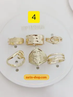 پک 6تایی انگشتر مینیمال زنانه طلایی و نقره ای