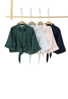 شومیز جلو گره‌ای شیشه ای کد1005556