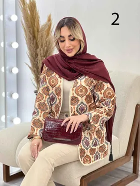 مانتو جلو باز نواردوزی طرح دار