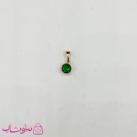 آویز گردنبند زنانه ژوپینگ طرح تک نگین سبز ظریف قطر 6 میل کد 791