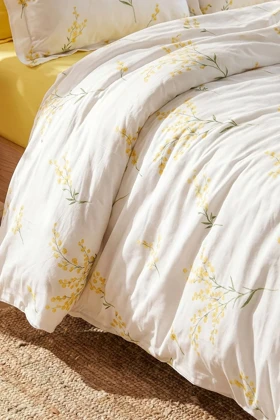 سرویس روتختی دو نفره Karaca Home مدل Loretta پنبه - زرد