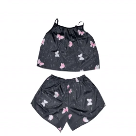 ست تاپ و شلوارک طرح پروانه 187