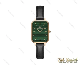 ساعت دنیل ولینگتون مستطیلی زنانه صفحه سبز بند چرم DW-3871-L