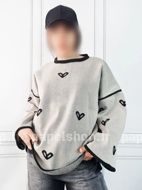 بلوز بافت یقه گرد طرح قلب