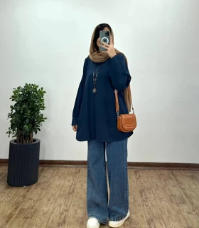 مانتو لینن آلوا سرمه ای