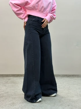 شلوار جین شافل ذغالی 1695