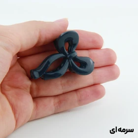 کلیپس دخترانه مدل پاپیون دنباله دار کوچک (سرمه‌ای)