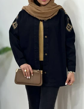 کت جین گلدوزی باران