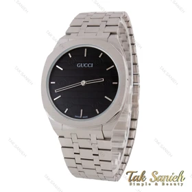 ساعت گوچی 25H مردانه استیل صفحه مشکی Gucci-5735-G