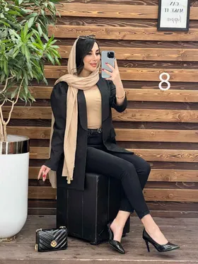 مانتو ژاکارد آستین پفی