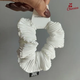 کش اسکرانچی ساتن پلیسه سفید کد 13