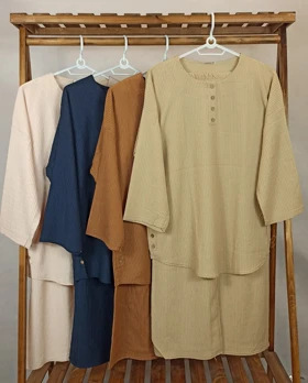 ست تونیک شلوار (نخودی)