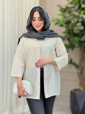 مانتو راه راه برش‌دار صبا