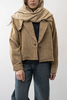 کت یقه برگردان گتردار زنانه