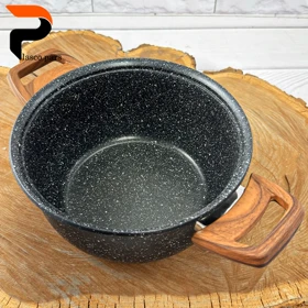 قابلمه 20 ونیز دسته چوبی درب پیرکس مشکی هاناتک