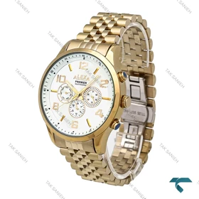 ساعت مچی الکسا A0073 مردانه طلایی صفحه سفید Alexa-6234-G