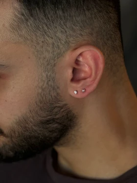 گوشواره نقره گوی و نگین