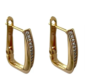 گوشواره زنانه طرح طلا مستطیلی نگین‌دار برند ژوپینگ