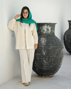 مانتو شلوار لینن ترکیبی کنف