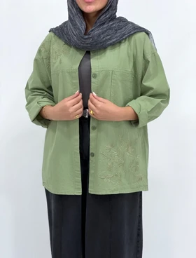 مانتو لینن گلدوزی ترمه