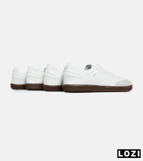 کفش کتانی مردانه و زنانه سفید قهوه ای ADIDAS Samba