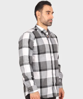 پیراهن مردانه پشمی سفید و مشکی 0152