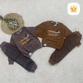 بلوز شلوار پسرانه Fendi تمام پنبه 1 تا 8 سال جنس عالی
