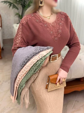 بلوز بافت طاووس 3428