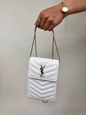 کیف زنانه همایلی پاسپورتی وای اس ال Yves Saint Laurent کد 1596 (سفید)