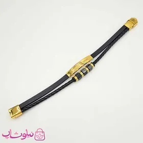 دستبند مردانه چرم و استیل مدل ورساچه