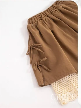 دامن کتان پایین گیپور