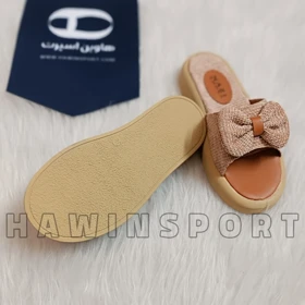 صندل زنانه مدل پاپیون نسکافه ای