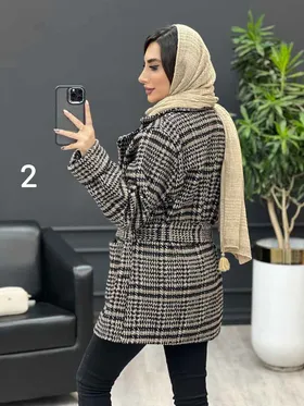 پالتو طرح دار دو جیب