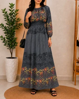 پیراهن ساحلی زنانه حاشیه‌دار 7627 (طوسی)