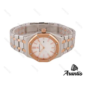 ساعت ای پی زنانه دورنگ رزگلد صفحه سفید w-3765