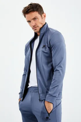 کت و شلوار ورزشی مردانه ایستاده بنزینی با زیپ قالب استاندارد - 85160 T09ER-85160