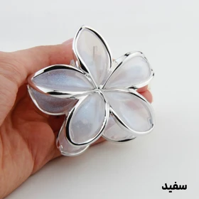 کلیپس دخترانه مدل پلومریا دور نقره ای (سفید)