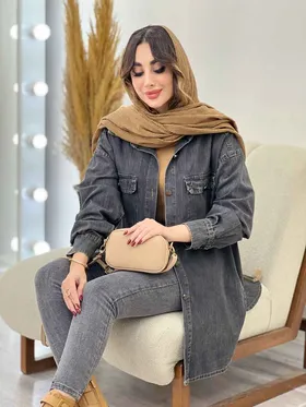 مانتو جین جیب پاکتی ناهید