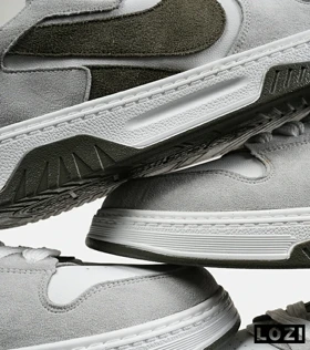 کفش کتانی بزرگ پا سفید طوسی زیتونی NIKE AIR FORCE