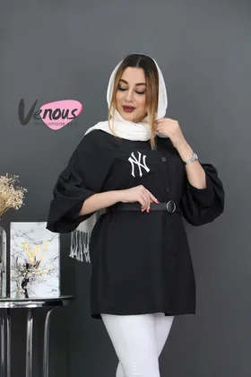 مانتو آستین پفی کمردار NY