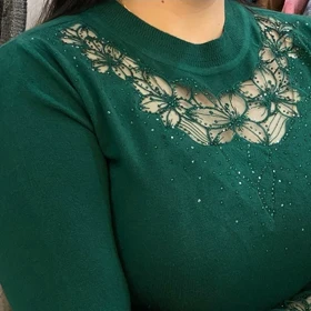بافت زنانه گپ مجلسی نگین‌دار ترک